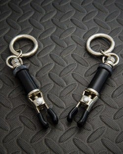 Barrel Tit Clamps with Ring - Chrome